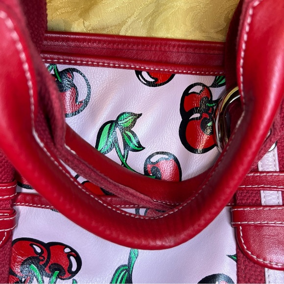 Rare authentic Isabella Fiore leather pink & red cherries tote w/ coin purse - Picture 15 of 16